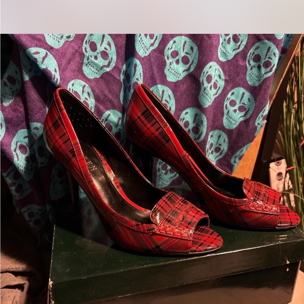 Ralph Lauren Red Plaid Heels